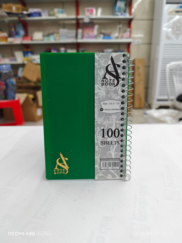 دفترچه یادداشت تک رنگ 100 برگ